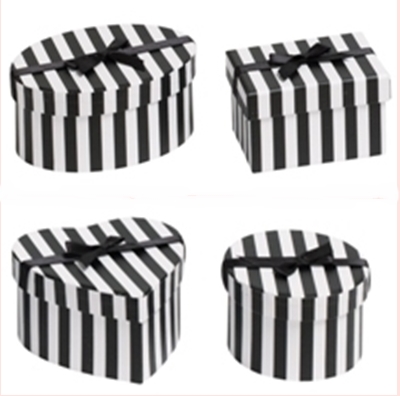 "Candy Stripe Black/White" 4 assorterte