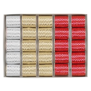Gavebånd "Xmas Polka Dot ass." 10 mm x 10 meter (25)