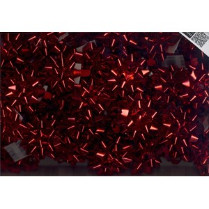 Rosett, "Metallic", Rød, 85 mm i diameter, 48 stk i esken