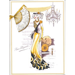 "1920's Art Deco Ladies" Gavepose small, 3 assortert