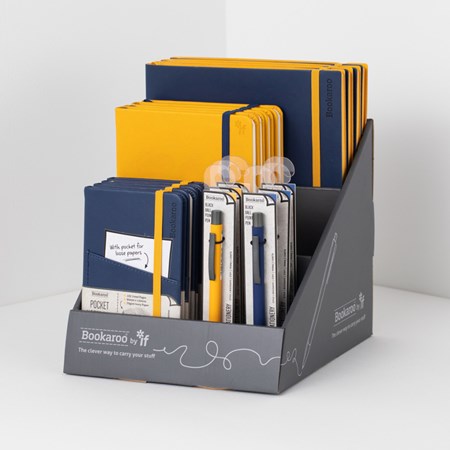 "Bookaroo Notebook & Pen Display, Navy & Yellow