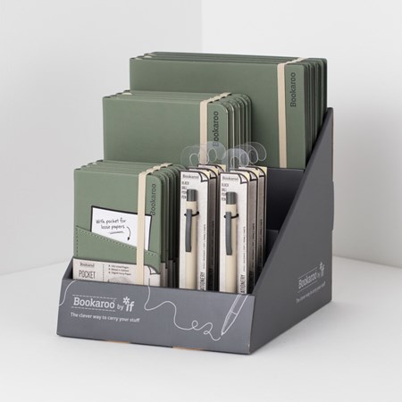 "Bookaroo Notebook & Pen Display Fern & Cream