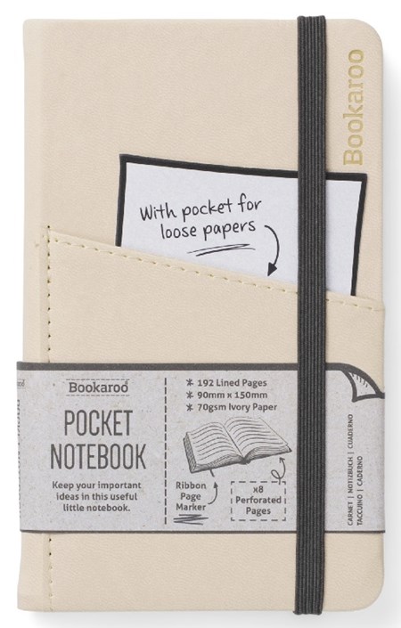 "Bookaroo Pocket Notebook A6 Journal - Cream"