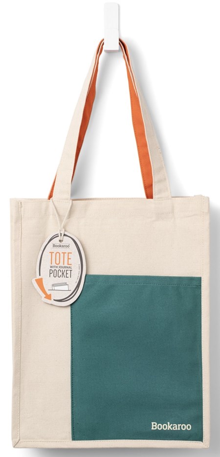 "Bookaroo Tote Bag - Teal & Orange"