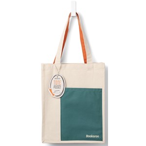 "Bookaroo Tote Bag - Teal & Orange"