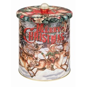 "Vintage Christmas" Medium Bisquit Barrel