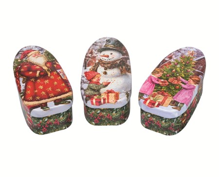 "Vintage Christmas" Oval Tins, 3 ass. (36)