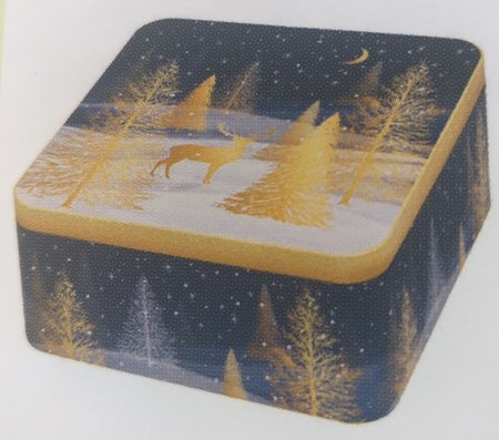 "Gold Deer" Kvadratisk metall-eske