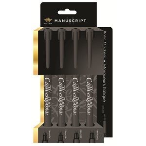 "Callicreative Italic Markers", 4 sorte assorterte penner NY