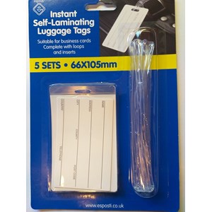 Selv-laminerende koffert-lapper m/strips, 5 stk