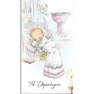 "På Dåpsdagen" Jente, dobbelt kort EAN7330324100005