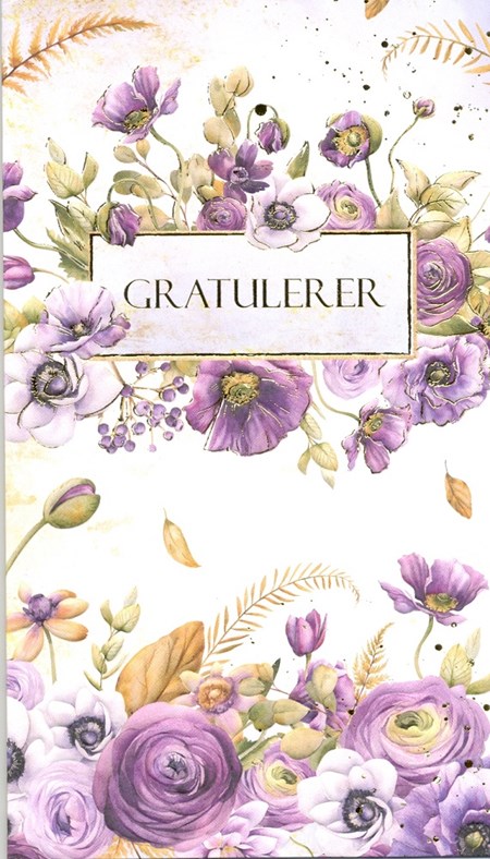 "Gratulerer" Dobbelt preget kort EAN 7330324100005