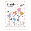 "Gratulerer med dagen" Dobbelt preget kort - Blomster og bie
