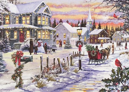 "Village Sleigh Ride" Deluxe Boxed Christmas Cards 20/21