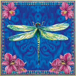 Matthew Williamson "Damask Dragonfly" dobb. kvadratisk kort