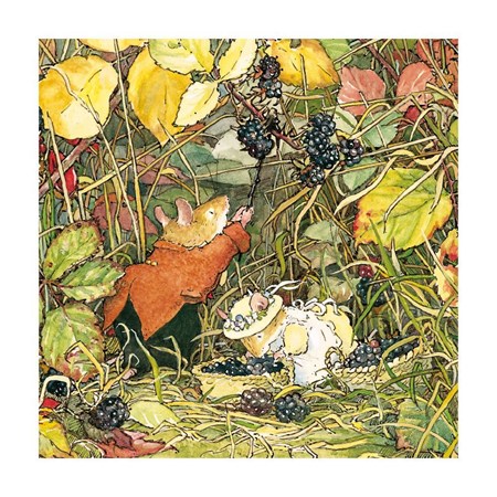 Brambly Hedge "Blackberry Picking" Dobbelt kvadratisk kort