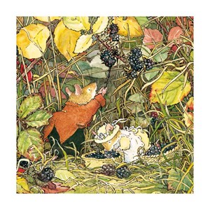 Brambly Hedge "Blackberry Picking" Dobbelt kvadratisk kort