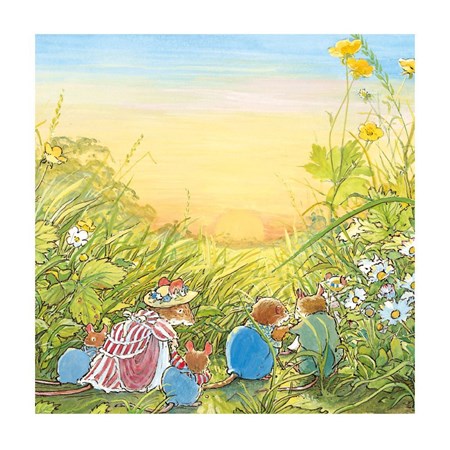 Brambly Hedge "Sunset in the Meadow" Dobbelt kvadratisk kort
