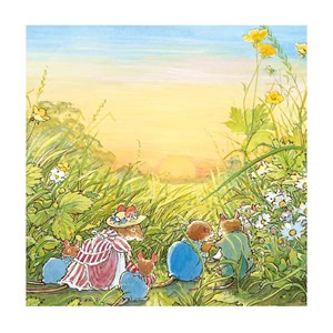 Brambly Hedge "Sunset in the Meadow" Dobbelt kvadratisk kort