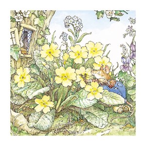 Brambly Hedge "Acorn Ambush" Dobbelt kvadratisk kort