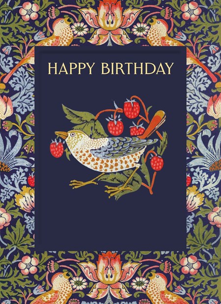 "Strawberry Thief - William Morris" Dobbelt kunstkort