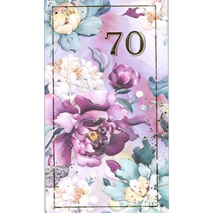 "70 år", blomster og gullfoliert, dbt kort EAN7330324100005