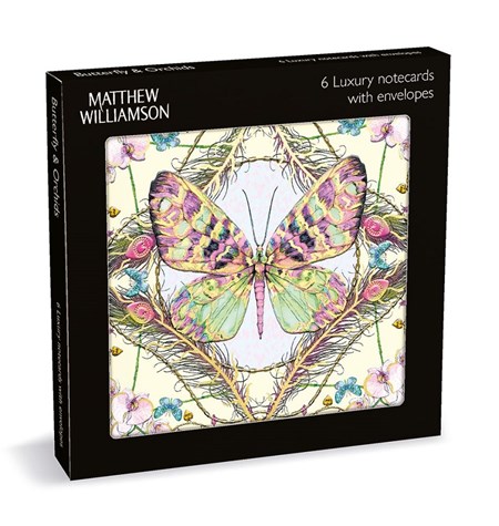 "Butterfly & Orchids - M. Williamson" Luxury Notecards 6/6