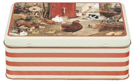 "Tracy Hall - Farmyard Hens" Deep Rectangular