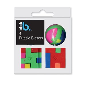 "4 Puzzle Erasers" Viskelær 4 ass