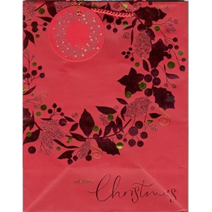 "Red Wreath with Glitter", Gavepose medium