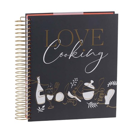 Oppskriftsbok "Love Cooking" spiralisert 193 x 226 mm